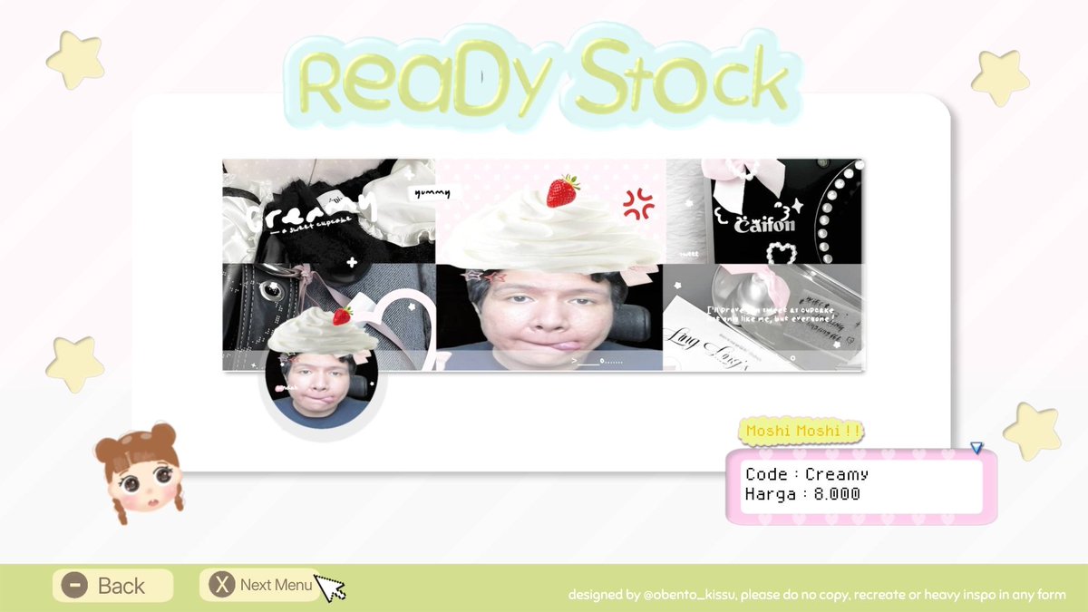 Obento_kith's tweet image. help retweet, thank you banyak ! ♡

hai, aku ada layout ready stock bg windah batubara 🤭 8.000 get free retext, @ after dm yaaaa  #zonauang