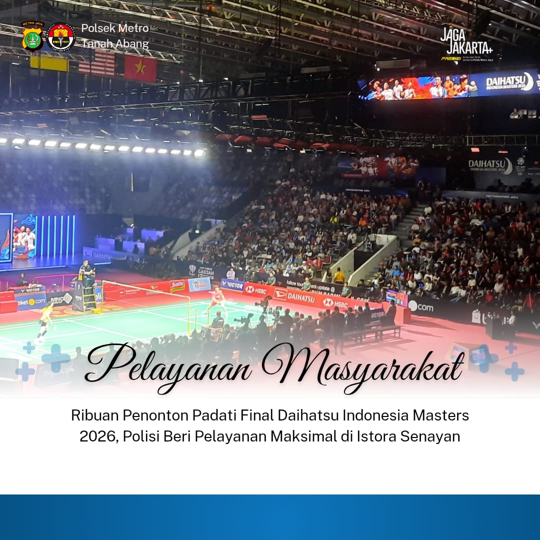 Ribuan Penonton Padati Final Daihatsu Indonesia Masters 2026, Polisi Beri Pelayanan Maksimal di Istora Senayan