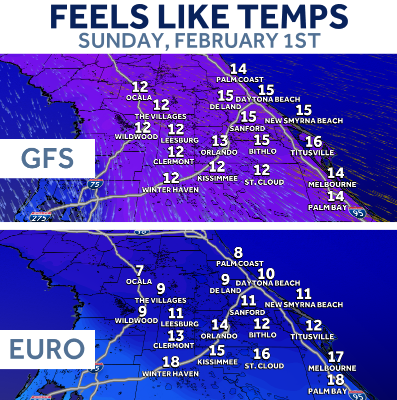 There have been roughly 3 runs of BOTH the GFS and EURO models showing this- so I figured I would post it.

Inside a week, and the most recent 06z runs of the global models are showing a significant wind chill event for us this weekend.

Sunday morning could feel like the single