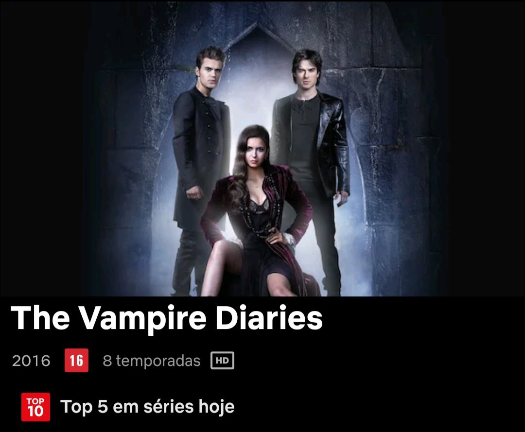netflix_portal's tweet photo. “The Vampire Diaries” debutou em 5º lugar no Top 10 em séries na @NetflixBrasil (26.01). https://t.co/uNrvYH4P7d