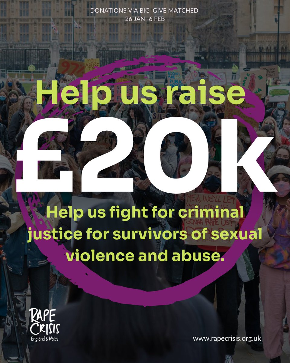 RapeCrisisEandW's tweet photo. Dear reader we need your help.

We’re aiming to raise £20k so that we can continue our vital work in influencing change in law and policy, and campaigning for criminal justice system reform. 

Donate today: https://t.co/Vopmg5BQpF https://t.co/6coQ8Shae2