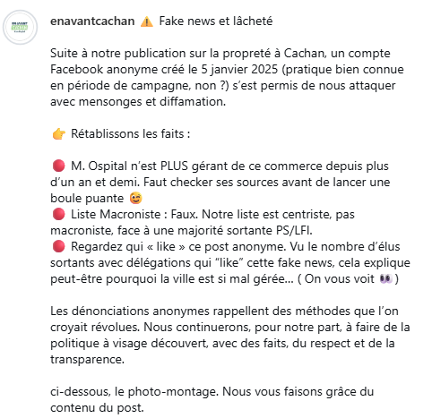 En_Avant_Cachan's tweet photo. Au lieu de ces méthodes lâches, parlons du VRAI sujet : leur BILAN depuis 6 ans.

- Insécurité ⬆️
- Propreté ⬇️
- Urbanisme raté
- Locataires abandonnés
Ce n'est pas macroniste, c'est juste de l'incompétence.
👇 Notre réponse complète https://t.co/nANWI2Ds2d