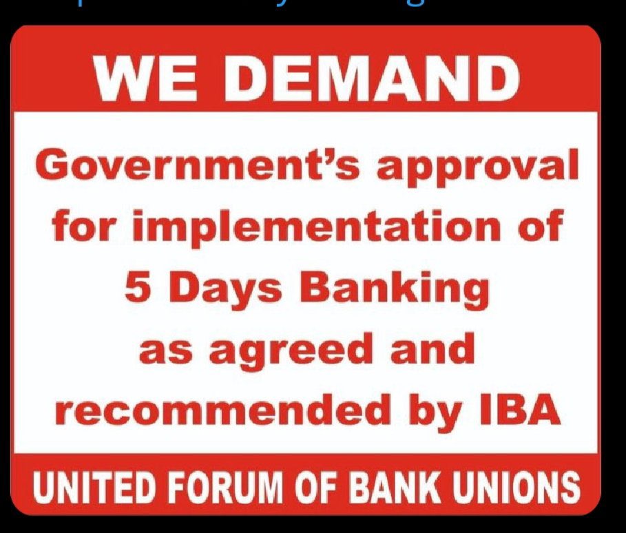 #5DaysWeekForBankers
<a href="/NA165946/">N Amarnath</a>
<a href="/Lakshmi79335290/">Lakshmi</a>
<a href="/aiboc_in/">All India Bank Officers' Confederation (AIBOC)</a> <a href="/fboioa_india/">Federation of Bank of India Officers' Associations</a> <a href="/nilesh_pawar15/">Nilesh Pawar</a>