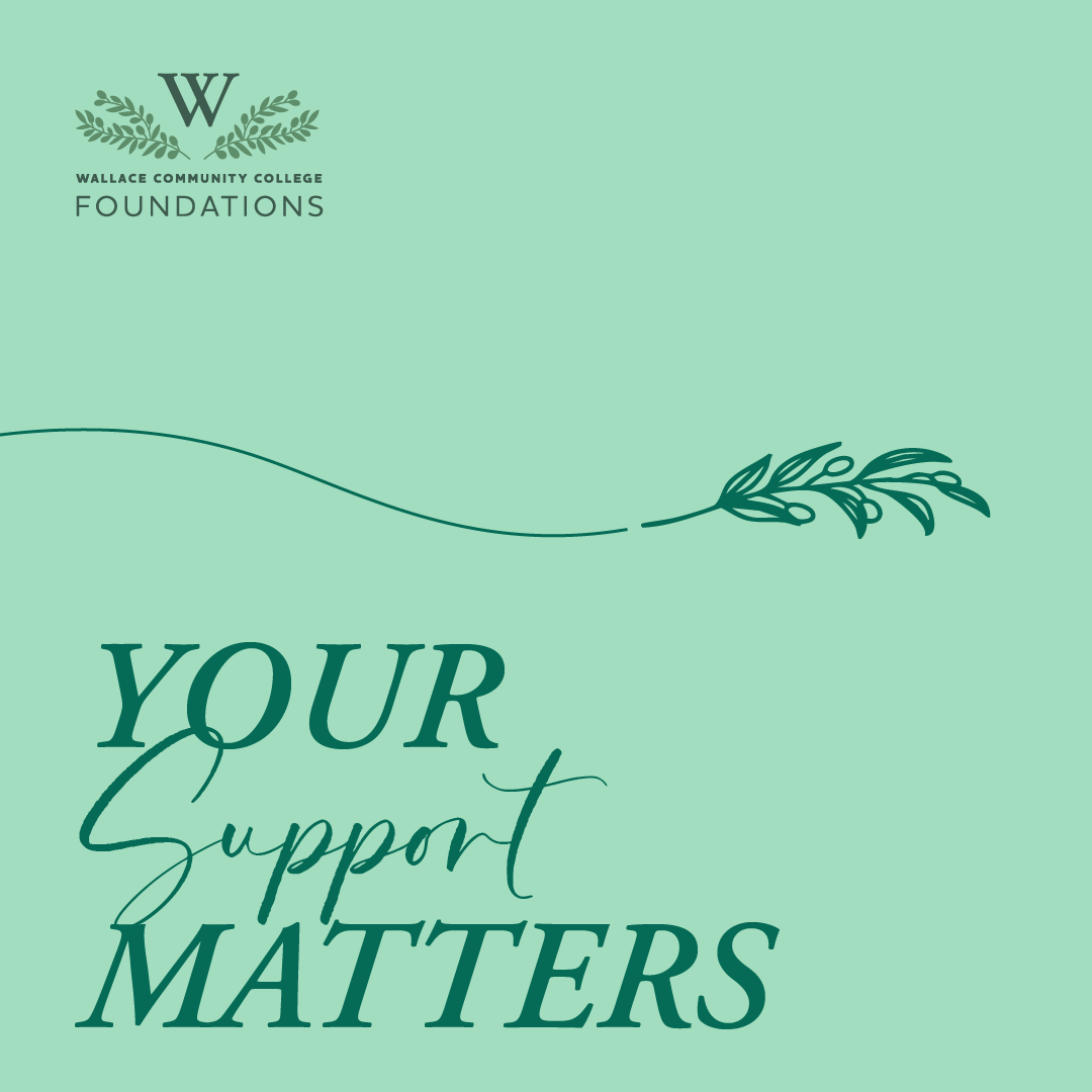 WCCFoundations's tweet photo. Your support opens doors to opportunity. 🎓 Every donation to the Wallace Community College Foundations helps remove barriers, fund scholarships, and empower students to build a brighter future. https://t.co/cv1RcUeUmJ