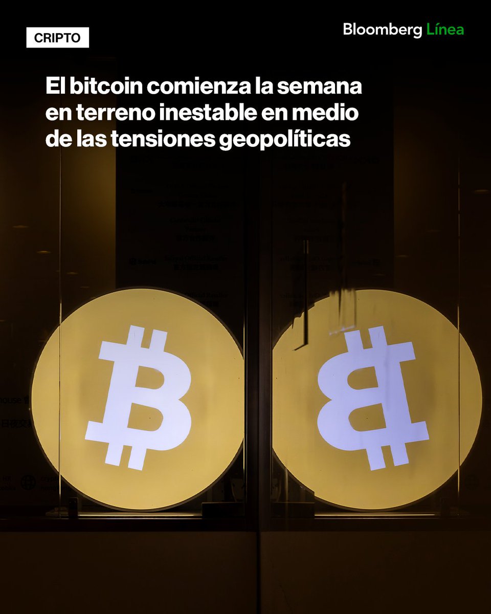 Con el oro en máximos históricos y el riesgo dominando las decisiones, el bitcoin  inicia la semana bajo presión tras caer hasta 3,5% y tocar un mínimo del  año cerca de los