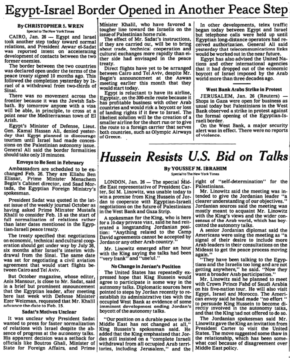 OnThisDayIsrael's tweet photo. #OnThisDay January 26
[Jan 27 is International Holocaust Remembrance Day  

2021 -Conference of Presidents Member Organizations Adopt IHRA Definition https://t.co/dwD08Qfhjz

1980 - Israel completes withdrawal from much of Sinai; Israel-Egypt border opens; diplomatic relations. https://t.co/NOve8zE9fs