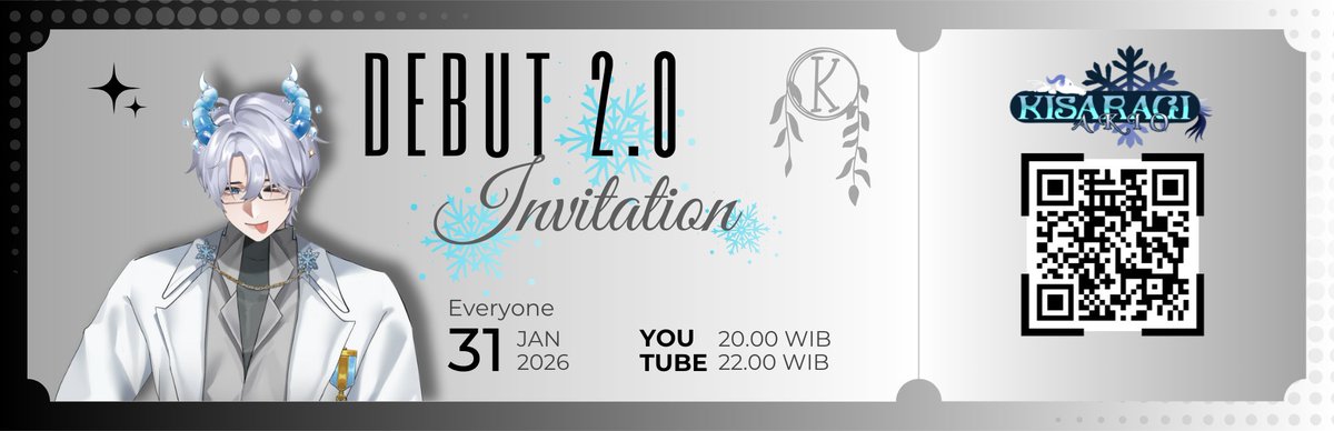 AkioKisaragi's tweet photo. Hawoo~ 
Akio mau ngajak kalian datang ke debut stream Akio nihh (/≧▽≦)/ ✨ 
Jadii Akio bakal debut pada:
🗓️ Sabtu, 31 Januari 2026
🕗 Jam 20.00 WIB
📍 https://t.co/R8zG0ziZnR
Untuk ucapan bisa isi form ini yaa!
Form:
https://t.co/7gXVNJpHlr
See youu~ ❄️
#VtuberDebut #VtuberID https://t.co/aj0Boo3Srm