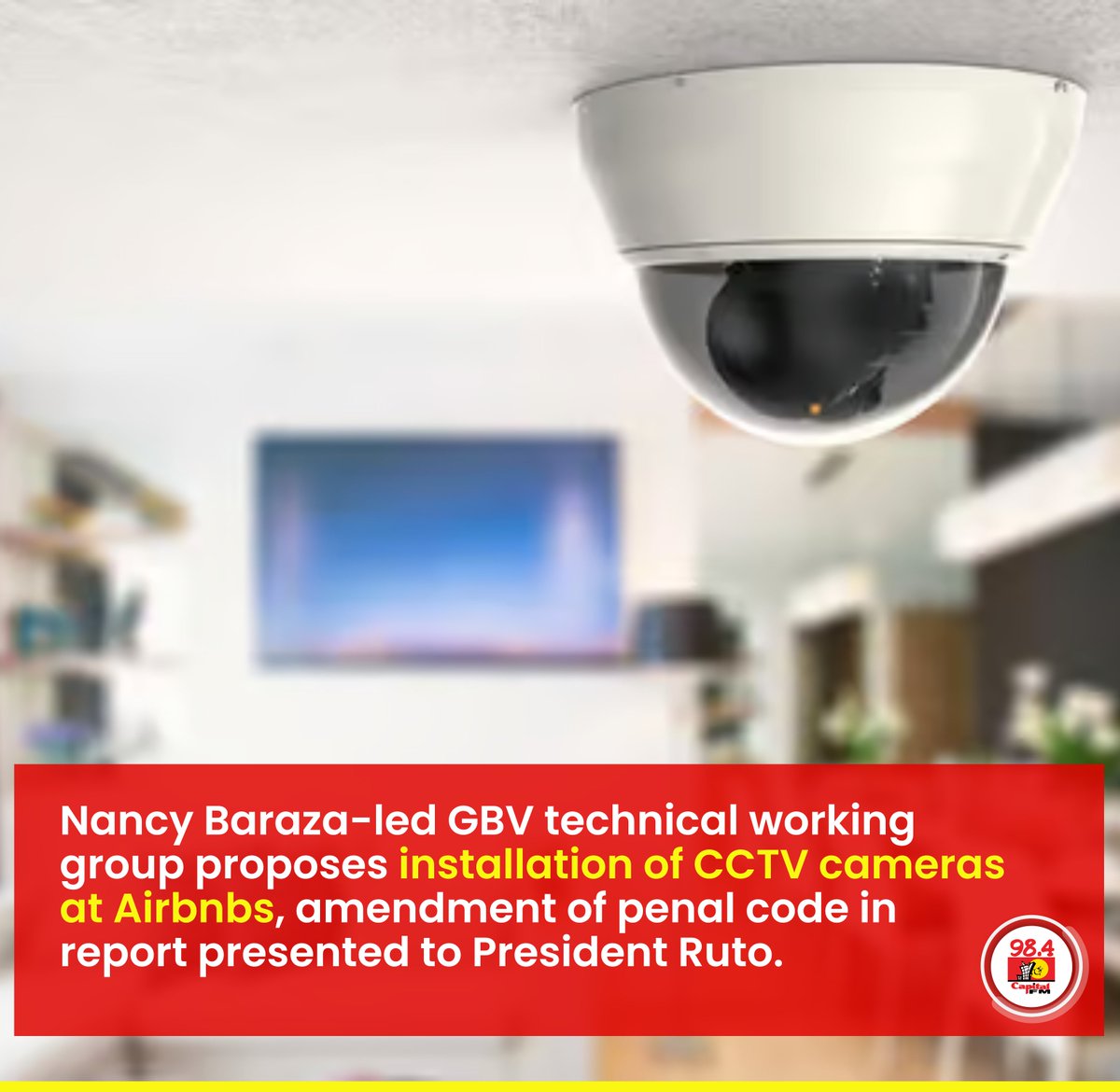Nancy Baraza-led GBV technical working group proposes installation of CCTV cameras at Airbnbs.