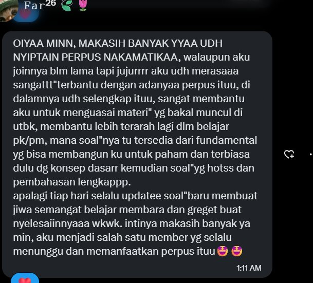 nakamatika's tweet photo. Ternyata emang se-ngaruh itu kalau belajarnya urut dari Fundamental sampai HOTS😍 https://t.co/DLRuPqyukK