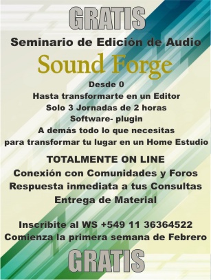 Si queres aprender a Editar Audio con el mejor programa de Edición... ANOTATE... 100% GRATIS!