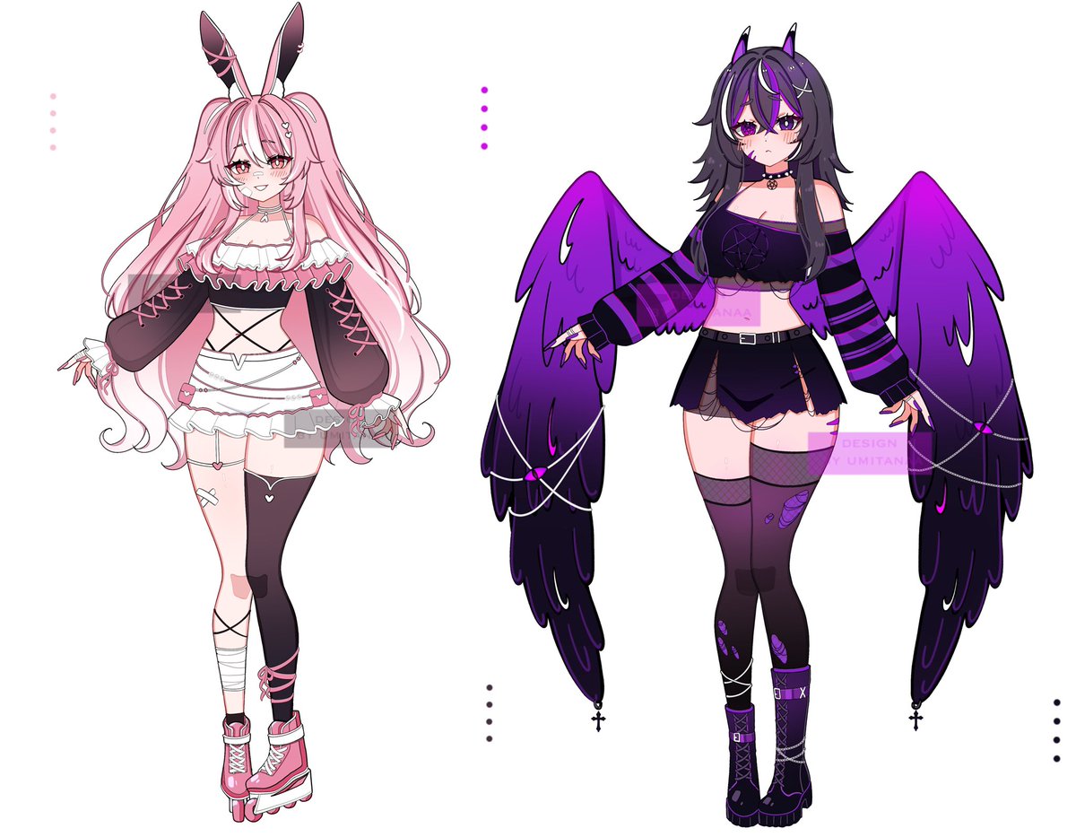umitanaaa's tweet image. Character Design

🩷💜

✦ SB: $1
✦ MI: $5
✦ AB: $150

♦️(Commercial/resell/vtuber use : bid from $75)♦️

♡ &amp;amp; ⟳ super appreciated! 

PayPal
No rules
No refunds
No holds
Can use outfit for another character 

#vtuber #vtuberoc #vtuberdesign #charactersale #adopt #VtuberEN…