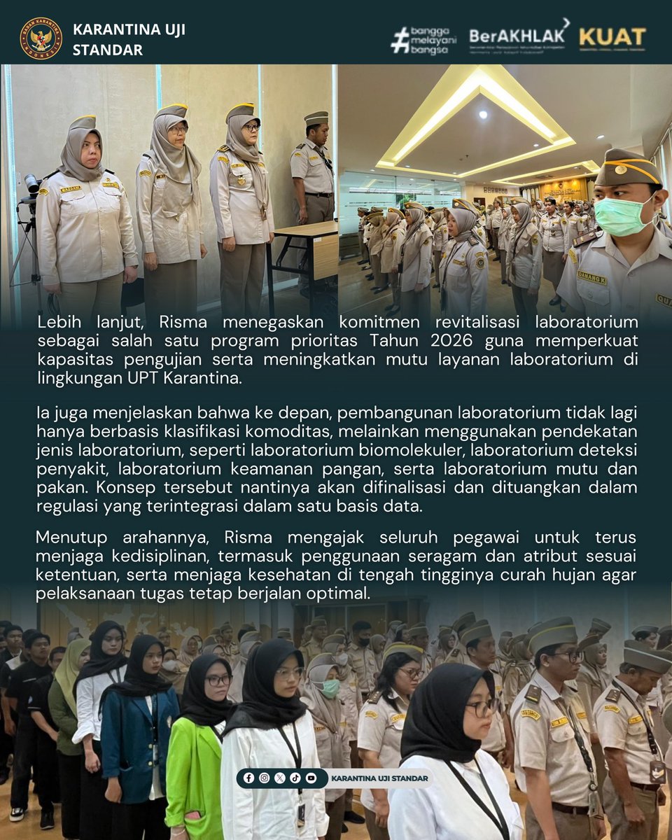 SobatQ,

Penguatan Laboratorium Melalui Revitalisasi Jadi Fokus Apel Pagi

Apa saja amanah yang disampaikan Kepala Karantina Uji Standar selaku Pembina Apel? Yuk simak beritanya!

#KarantinaUjiStandar
#ApelPagi