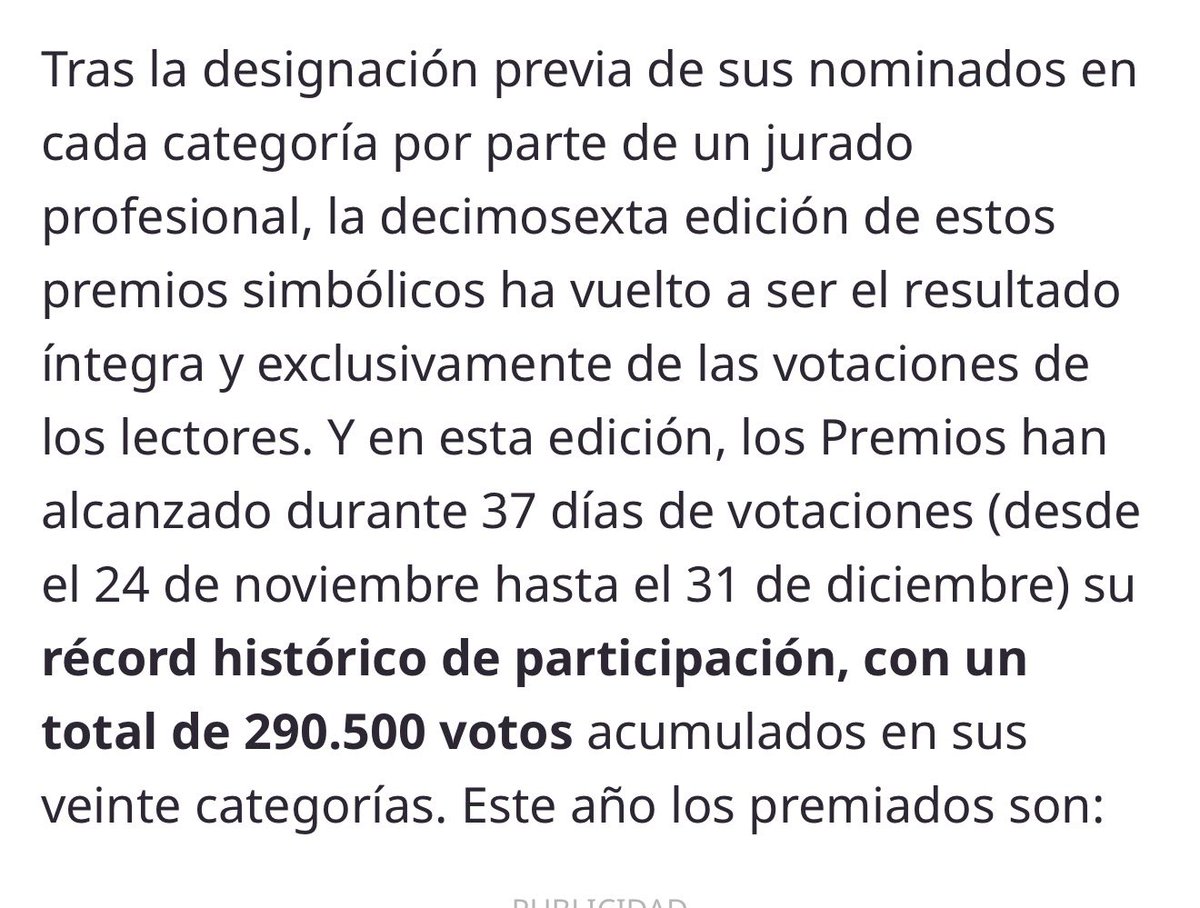 GRACIAS, GRACIAS Y GRACIAS.
Vosotros y vosotras me habéis hecho ganadora con vuestros votos de los premios más "democráticos" de la televisión y yo no puedo estar más emocionada y agradecida ❤️‍🩹🥹