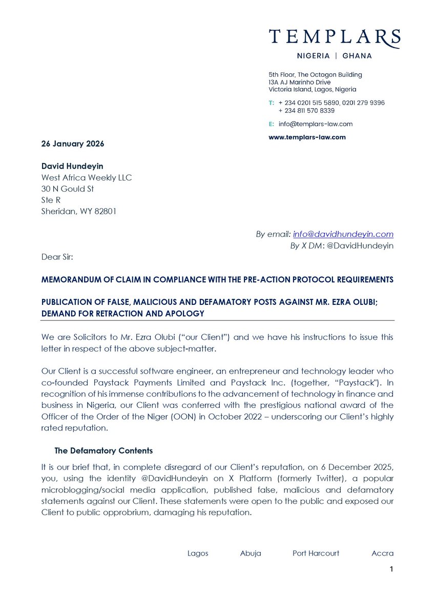 David Hundeyin tweet media