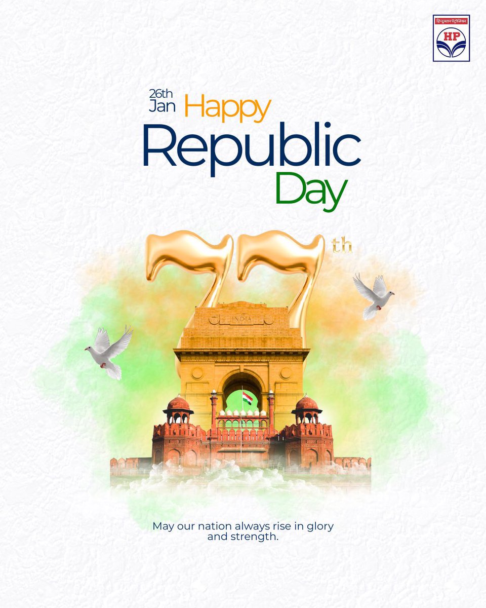 SafaFilling's tweet photo. Happy #77rdRepublicDay 🇮🇳

#RepublicDay2022 #RepublicDay 

@PolHpcl @CmdHpcl @princehpcl 
@mtandon21
@HPCL 
@CMD__HPCL 
@DirHR_HPCL https://t.co/8uMYaIAHHa