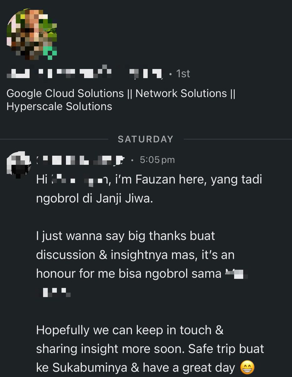Mari berbagi experience soal networking, kali ini “gimana caranya berkenalan sama stranger in real life”

- Cara memulai obrolan 
- Apa aja yang bisa dibahas
- Do &amp; don't saat baru kenalan

Thread ini berisi "sharing experience" alias bukan tips ala motivator. Save this thread.