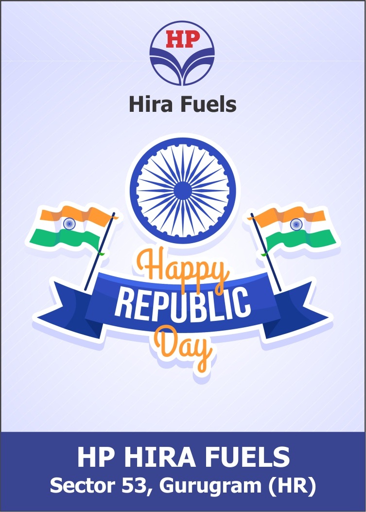 HiraFuels's tweet photo. Happy Republic Day 2026: Celebrated this proud occasion by gifting tricolor flags, wristbands, badges, caps, sweets &amp; chocolates at Hira Fuels, Sector 53, Gurugram
#RepublicDay2026 #HPCL https://t.co/QhyVMWRFwC