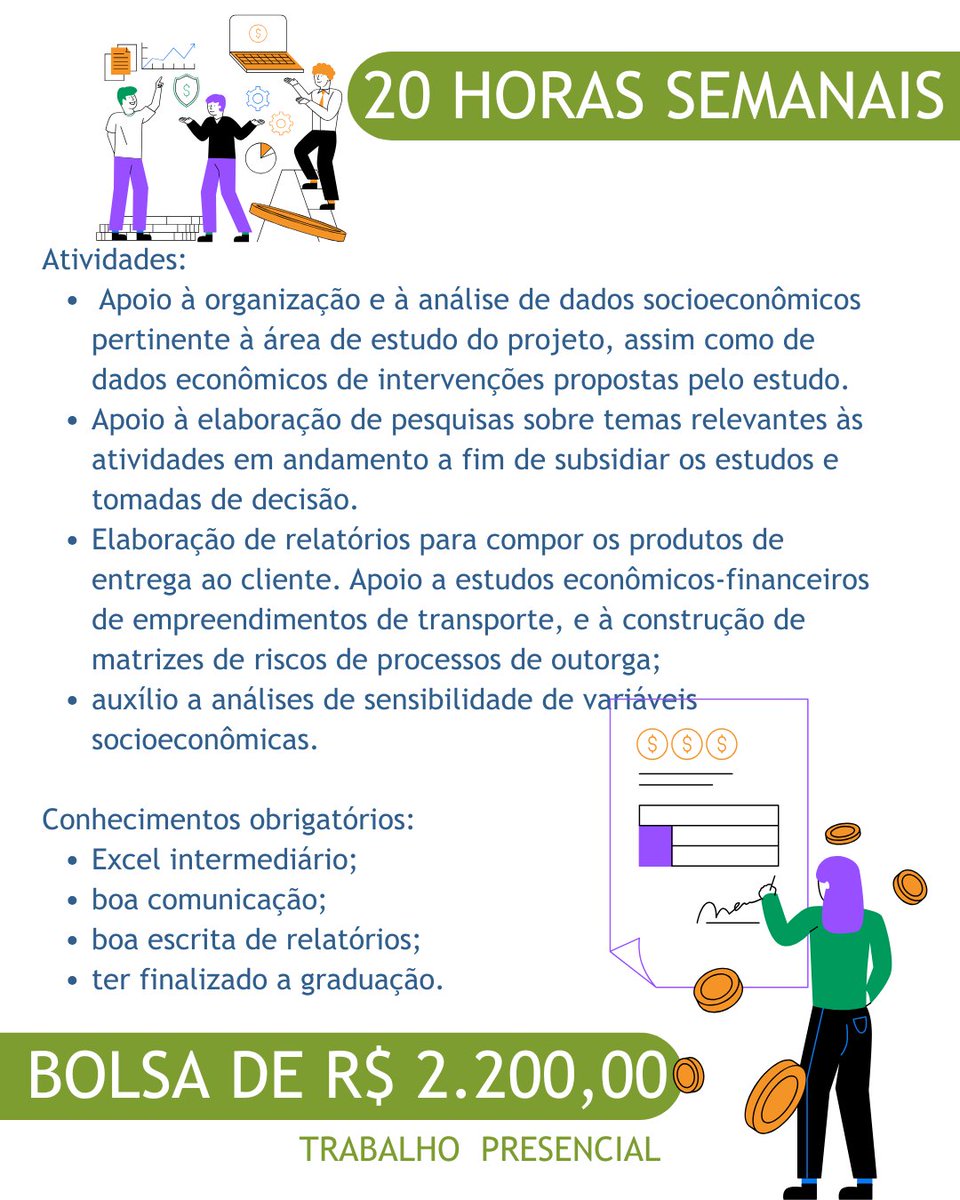 LabtransUFSC's tweet image. 📈 Você concluiu a graduação em Economia e está fazendo mestrado? Temos uma oportunidade para você!
O LabTrans/UFSC está com vaga de estágio para mestrandos em Economia, com foco em projetos técnicos e estratégicos na área de transportes e logística.
💼 Atividades envolvem:
✔…