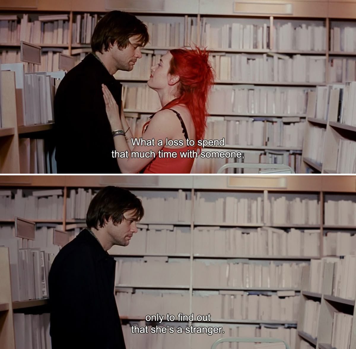 cinevow's tweet image. Jim Carrey and Kate Winslet in Eternal Sunshine of the Spotless Mind, 2004