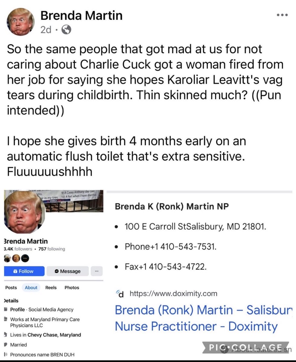 NotSilentDoGood's tweet image. This demon is a NURSE PRACTITIONER in Maryland. Her license needs to be revoked immediately. These people shouldn’t be anywhere near patients. #tds @libsoftiktok