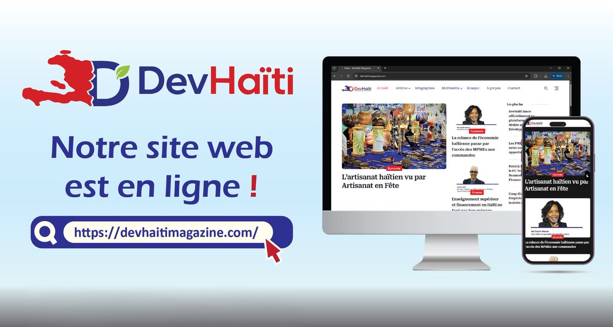 🔴Retrouvez toutes les éditions de #DevHaïti via notre site web⤵
🔗devhaitimagazine.com

🤳Abonnez-vous avec #DevHaïti sur⤵️
X (Twitter) x.com/Haiti1Dev
Facebook🔗web.facebook.com/devhaiti1020