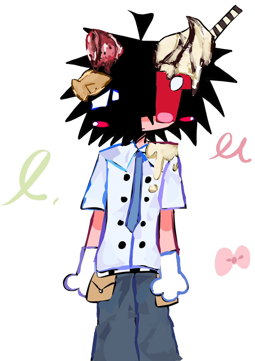 haha..... glitchy red..... This is so ugly..... how do I render ice cream #glitchyred #pokepasta