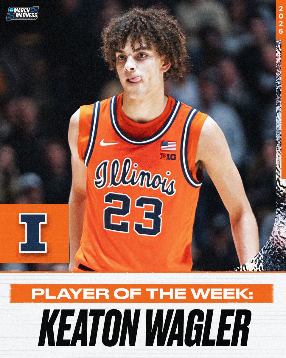 MarchMadnessMBB's tweet image. 🏆 Weekly Awards from @TheAndyKatz 🏆

Team of the Week: Texas Tech
Player of the Week: Keaton Wagler
Freshman of the Week: AJ Dybantsa