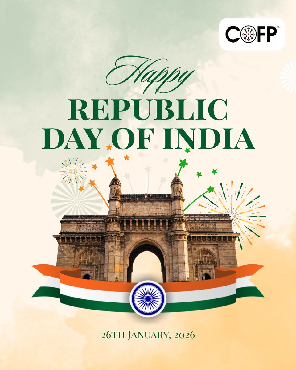 CouncilofFP's tweet photo. This Republic Day 🇮🇳 we celebrate the freedom that goes beyond independence, the freedom to plan, protect, and prosper.
At COFP, we believe financial freedom is built through informed choices and long-term vision.
Happy Republic Day 2026.
#RepublicDay2026 #COFP #FinancialPlanning https://t.co/R9ZNgbbc35