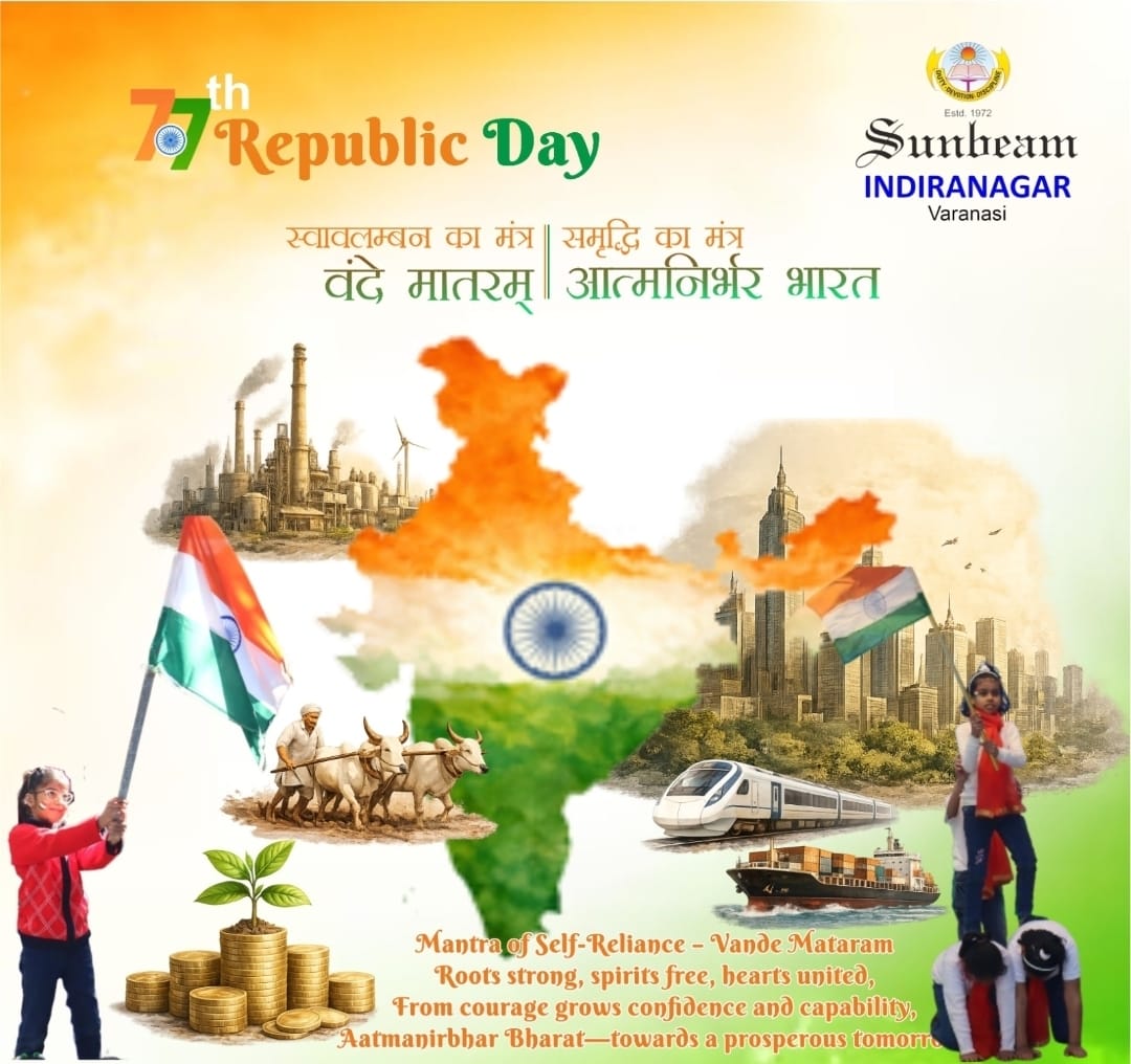 IngSunbeam's tweet photo. Sunbeam School Indiranagar proudly celebrates the spirit of a self-reliant, progressive, and united India.
📷 Aatmanirbhar Bharat. United in spirit.
Jai Hind! 📷
#RepublicDay #ProudToBeIndian
#SunbeamSchoolIndiranagar
#SunbeamGroupOfEducationalInstitutions
#SunbeamExcellence https://t.co/6yVdyiS3C3