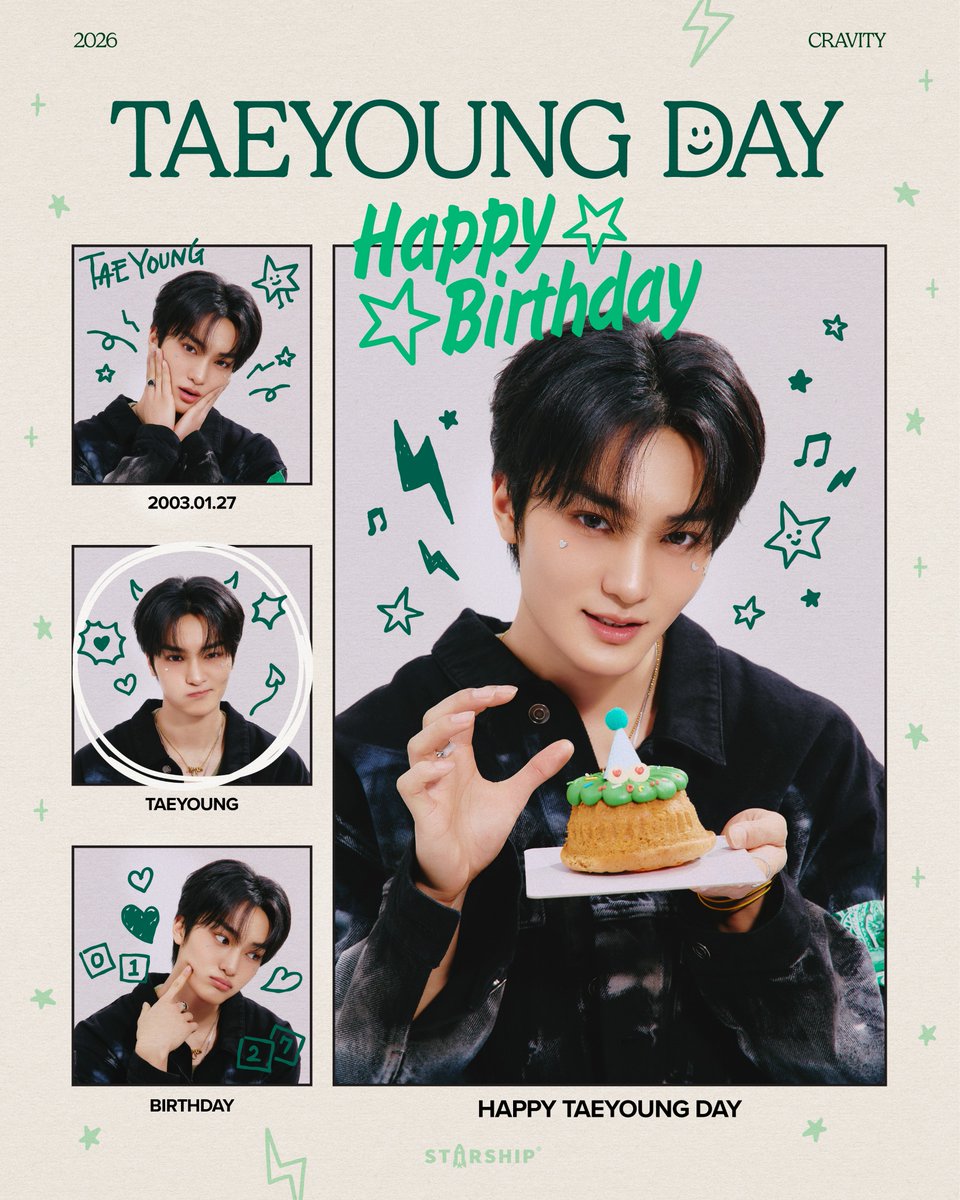 ✨ 𝐇𝐀𝐏𝐏𝐘 𝐁𝐈𝐑𝐓𝐇𝐃𝐀𝐘
#CRAVITY #TAEYOUNG ✨
⠀
#크래비티 #태영 의
생일을 축하합니다🩵🥳
⠀
#HAPPYTAEYOUNGDAY
#잇츠_태영쓰_벌쓰데이
#크래비티_초절정_깜찍이_김태영_생일