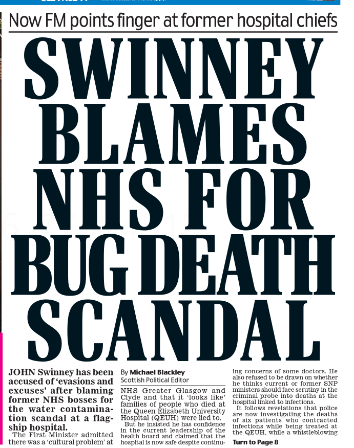AgentP22's tweet photo. John Swinney now blames the NHS for a scandal caused by SNP pressure, SNP decisions and SNP negligence.

Everyone’s guilty… except the SNP. Again. https://t.co/5JdCz2iSF3