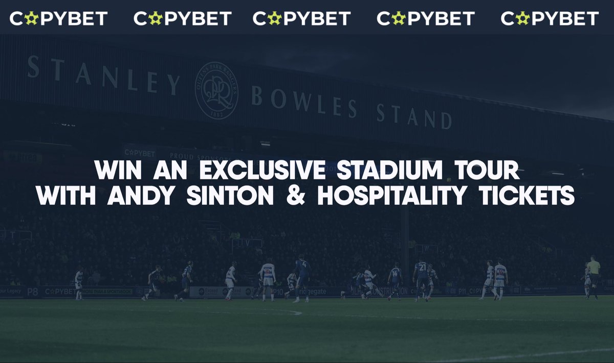 🙌 Fancy winning QPR hospitality tickets AND a stadium tour with a club legend? 

To enter, simply:   
😎 Follow <a href="/CopyBetUK/">CopyBet UK</a> 
✅ Like and share this post   

Full details of this incredible prize:

✨ A stadium tour on Friday 13 Feb with club ambassador Andy Sinton

✨ A pair of