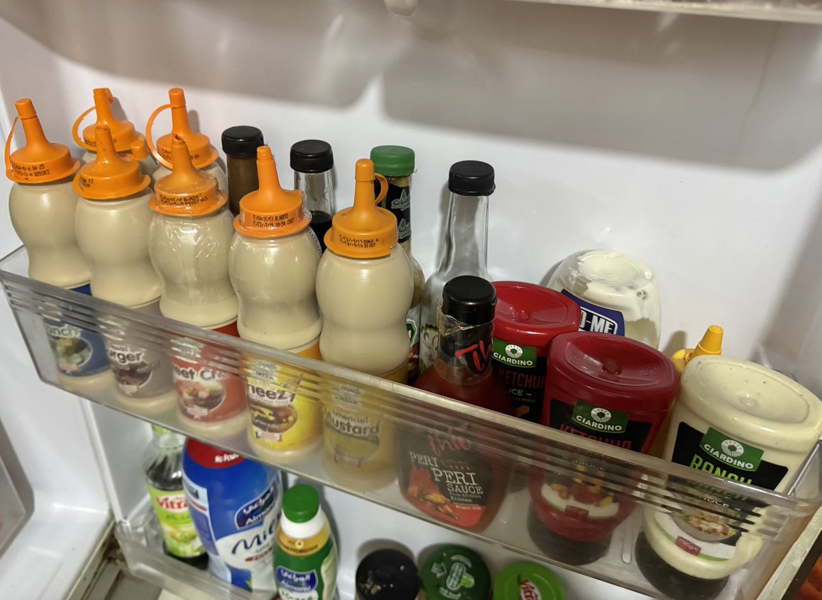 مش قادرة أوصفلكم مدى المعاناة لما تبقى بتحب المحشي والحمام والبط والرز المعمر والكبسة ويبقى أخواتك أطفال وبيحبوا المكرونات والأكل الكريسبي المتغرق صوصات (حرفيا فاتحين محل صوصات في التلاجة)