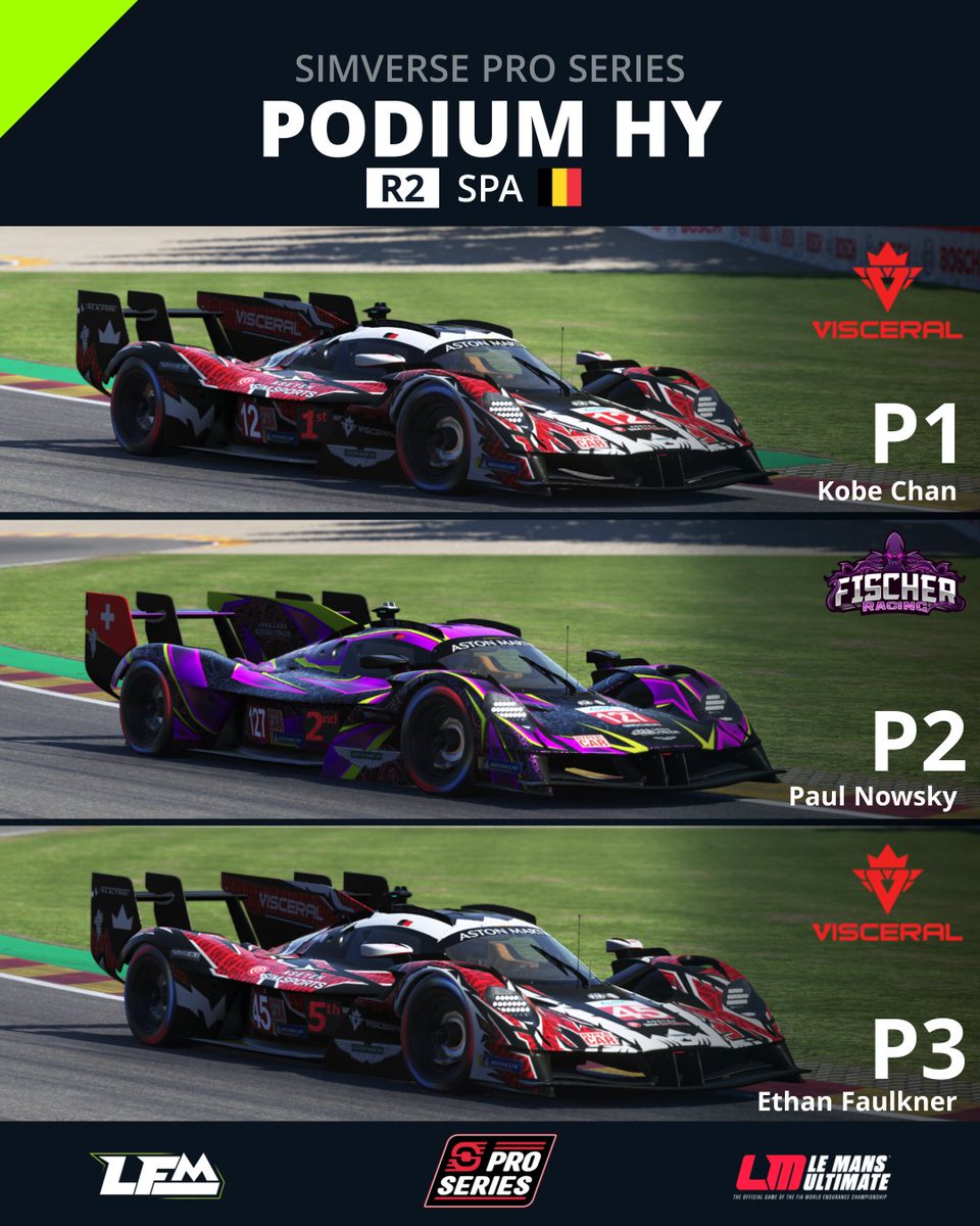Congratulations to the podium finishers (Hypercar) of the 2nd race of the <a href="/SimVerseShop/">SimVerse</a>  Pro Series!
lowfuelmotorsport.com

#lowfuelmotorsport #LFM #podium #winner #spafrancorchamps #lemansultimate #simracing