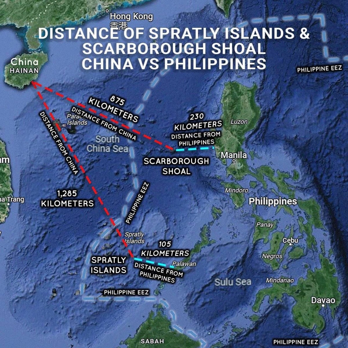 China claims territories located thousands of kilometers away from China.

There is no logic, legality or historicity to these claims.