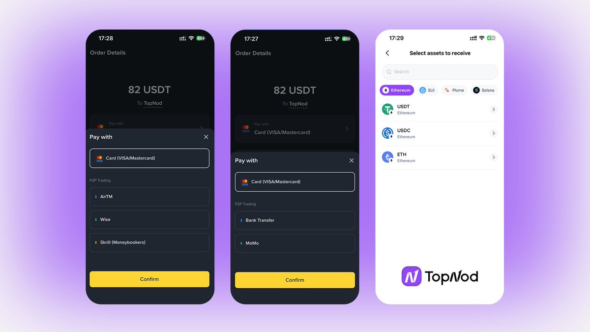 Buying crypto directly on TopNod is now powered by @binance ! You can now:  - Buy crypto directly from Binance with Visa or Mastercard - Use P2P  methods in 100+ local currencies