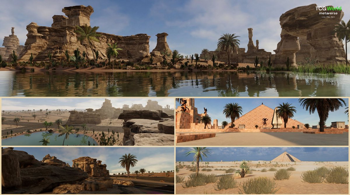 Los Solaris feels different after dark. 🌙🏜️

Moonlit ruins, Mythic Meadows glowing in the distance, and a golf course waiting under the desert sky. ⛳✨
And somewhere out there… Phaedra the Swift rules the sands. ⚡🐉