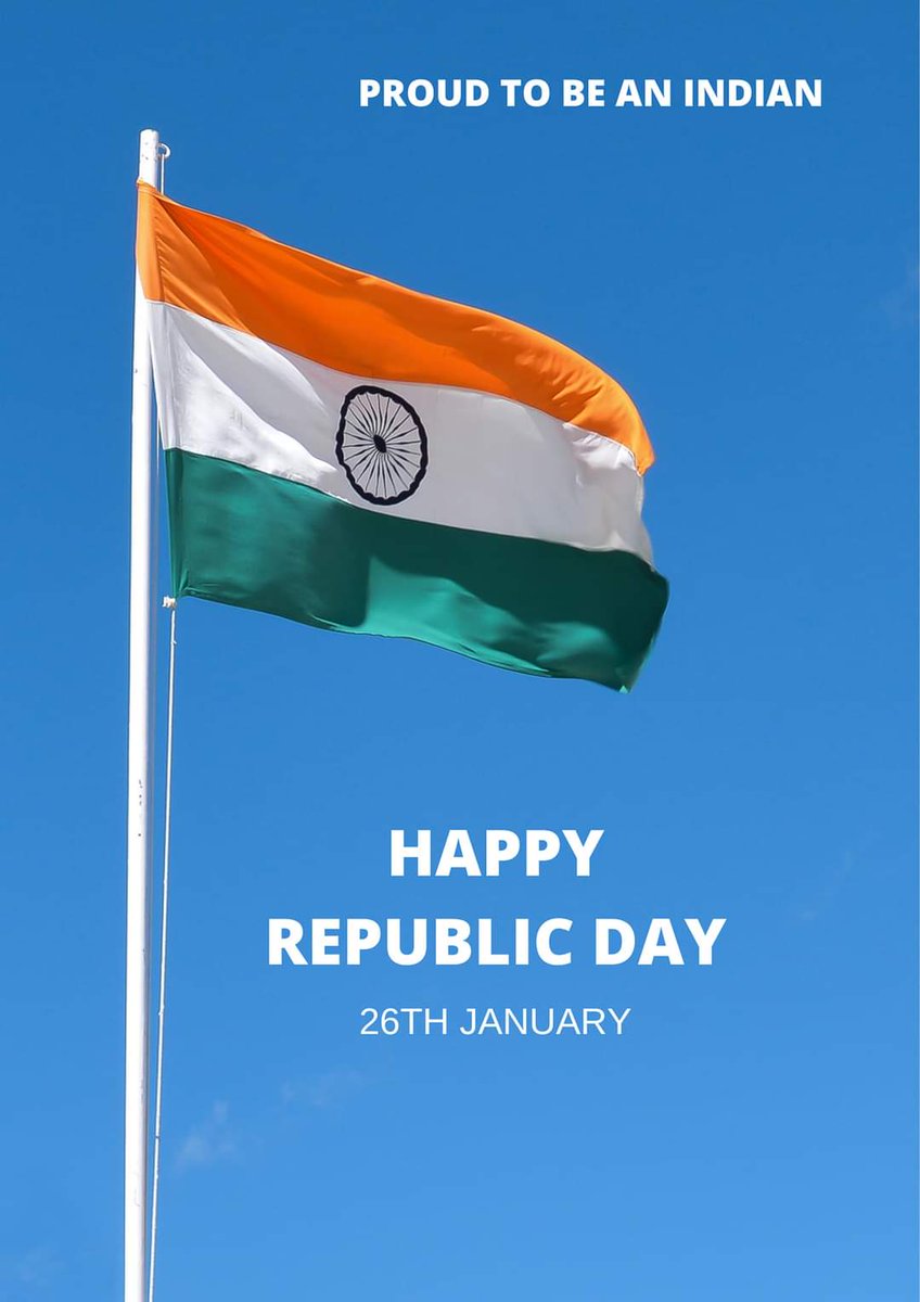 गणतंत्र दिवस की हार्दिक शुभकामनाएं।  🇮🇳🇮🇳

 #RepublicDay #गणतंत्र_दिवस