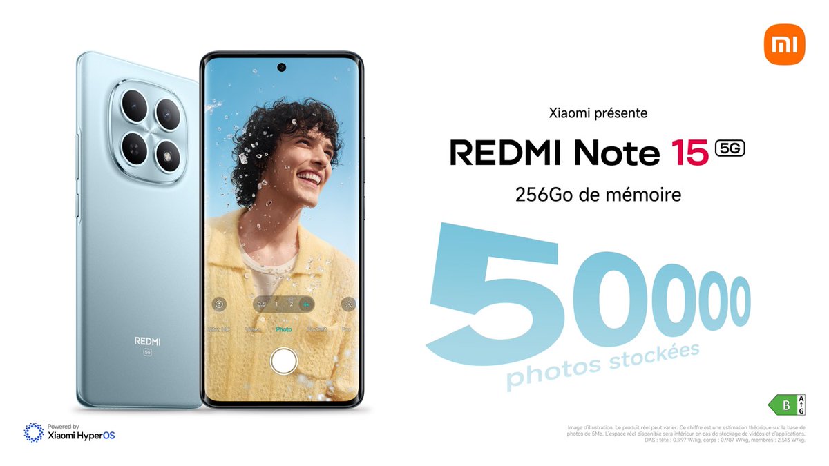 XiaomiFrance's tweet image. Ne choisissez plus entre vos souvenirs ! 
Avec 256 Go de mémoire, stockez jusqu’à 50 000 photos et gardez tous vos moments précieux à portée de main 📸 

Le #REDMINote155G disponible dès 303€ 👉 fcld.ly/redmi_note_15_…