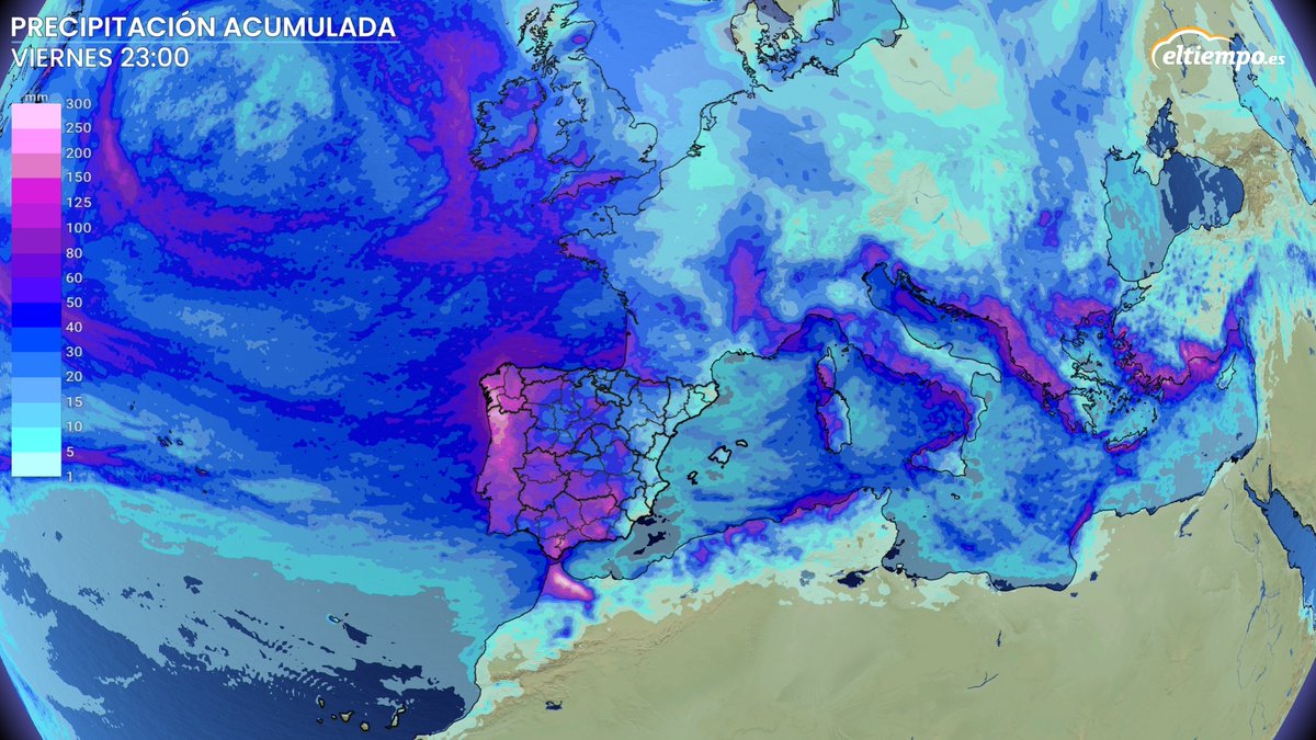 MarGomezH's tweet image. La atmósfera no dará tregua en España durante los próximos días. Varias borrascas atlánticas irán desfilando una tras otra, dejando un episodio prolongado de lluvias abundantes, rachas de viento fuertes y nuevos descensos de la cota de nieve. La primera de esta semana, bautizada…