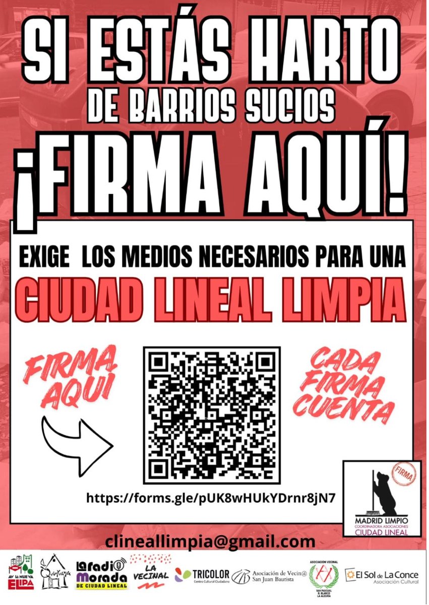 Seguimos con calles rebosantes de suciedad y falta de medios adecuados para mantener nuestros barrios como a todas nos gustaría. A pesar del tasazo de basuras del Ayuntamiento y del dineral que para a contratas de "limpieza"

Reclama calles más limpias: 

forms.gle/pUK8wHUkYDrnr8…