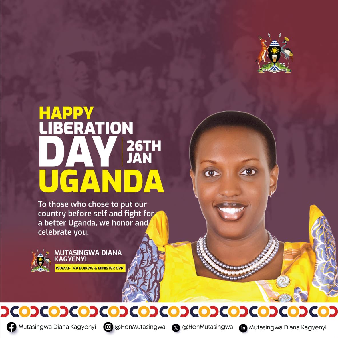 HonMutasingwa's tweet image. #HappyLiberationDay 
#LiberationDayUG