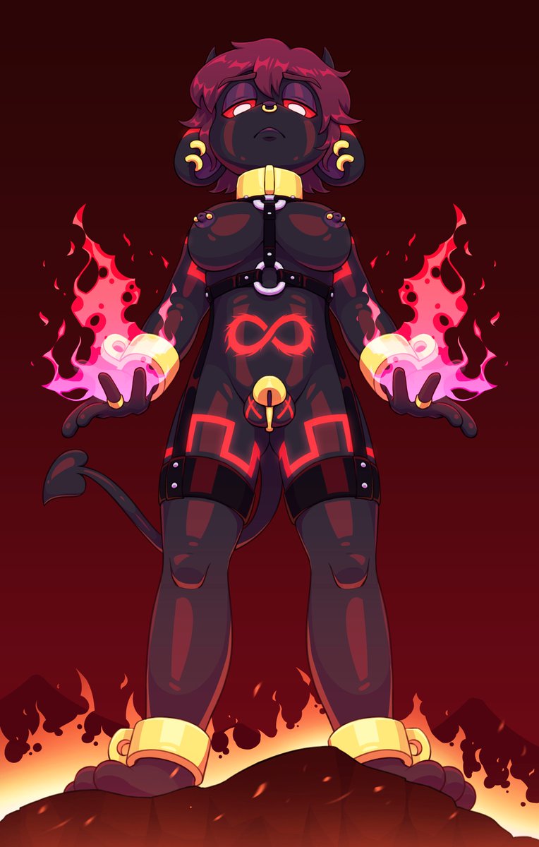 commission for <a href="/AleyckTW/">Moxie</a> of their oc Moxie wielding flames akimbo!!