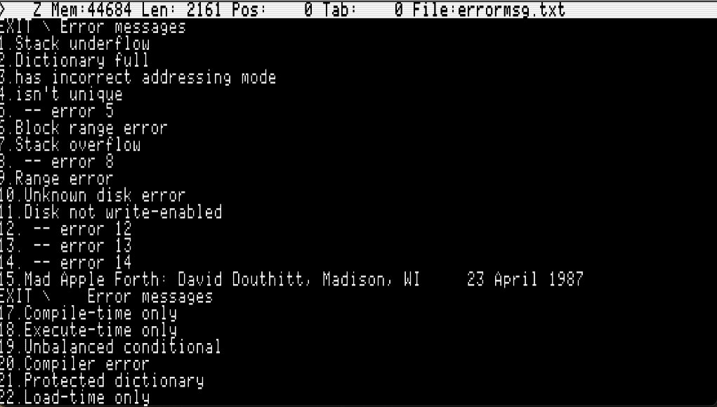 Found author and release date of Mad Apple Forth in this text file: