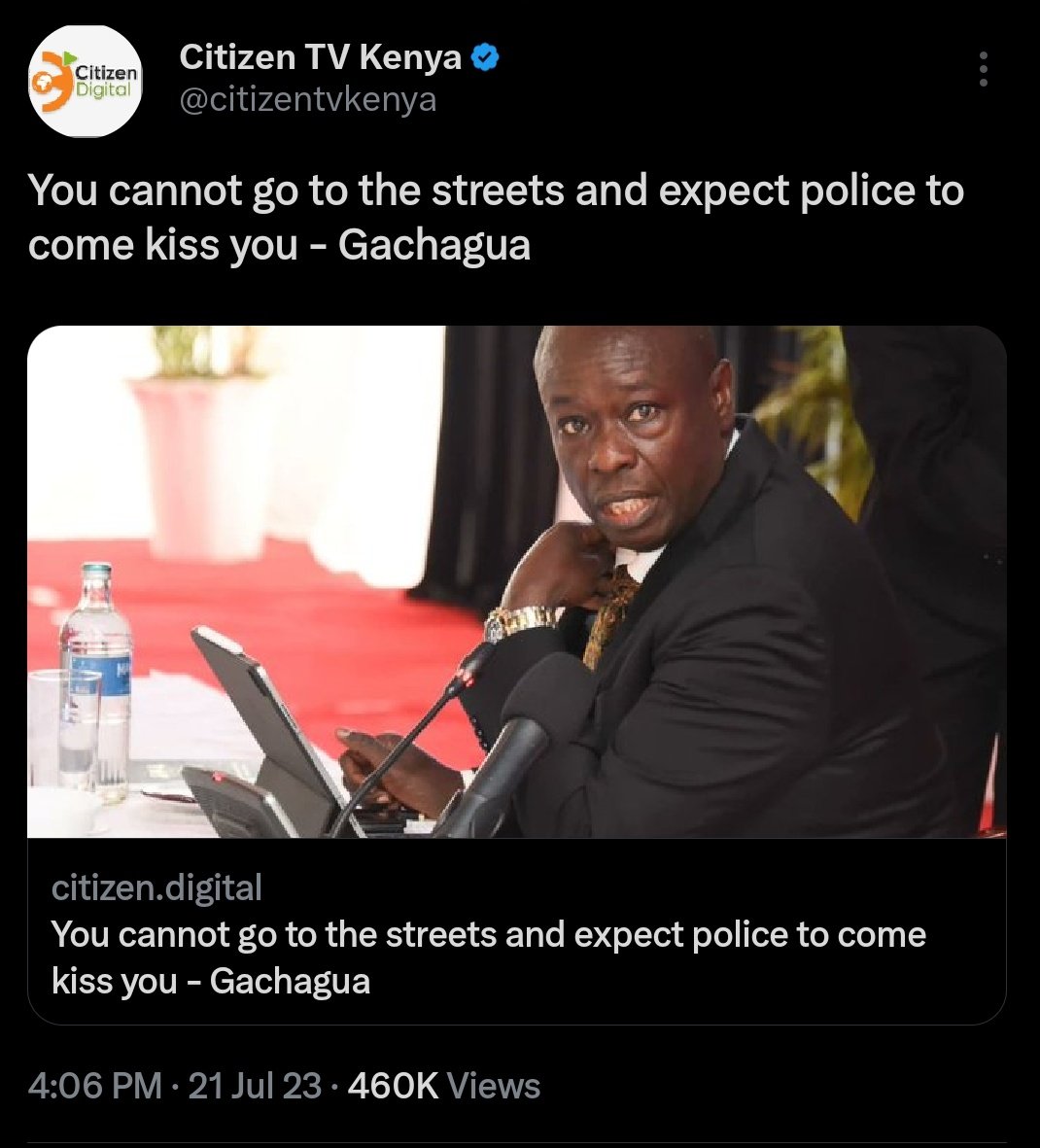 Rigathi Gachagua when he was in power! Enyewe mambo yabadilika
