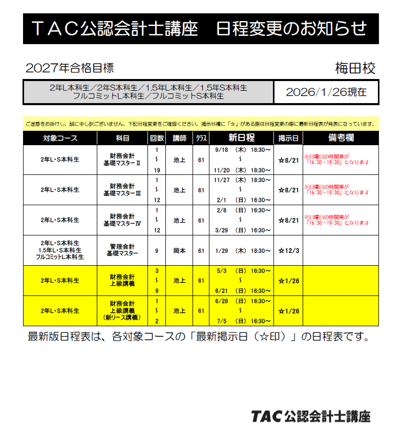 受講生専用】TAC公認会計士_関西≪公式≫ (@TACwest_limited) / Posts / X