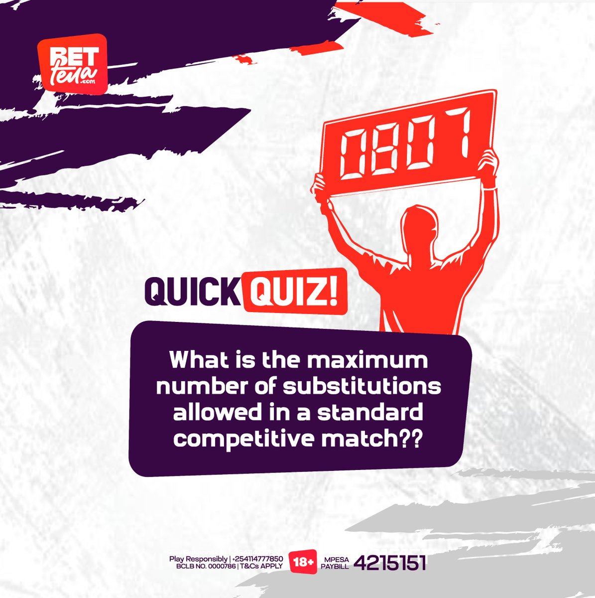 bettena_com's tweet photo. Quiz Time!
Drop your answer below👇

#BetTena #Quiz #HomeOfEndlessWins https://t.co/FGLIGDQ0ED