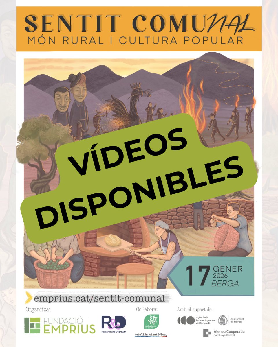 FundacioEmprius's tweet photo. 🙌 Ja es poden veure els VÍDEOS del 2n congrés #SentitComunal:

https://t.co/AmfowsTtmg

🟤 Benvinguda
🟢 Assemblea veïnal: autogovern dels pobles
🔴 Oficis, sabers i treball comunal
⚫️ La necessària transmissió de coneixements
🟡 Tallers: Treball manual, art i celebració https://t.co/QFqjdTjFWl