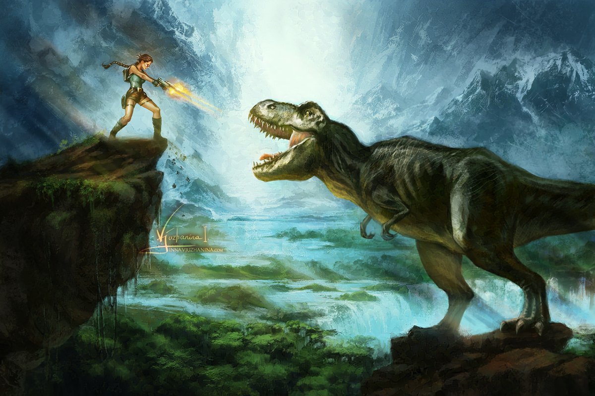 InnaVjuzhanina's tweet image. "Higher Ground"

First painting of 2026, at last. #TombRaider , of course 🌴

#LaraCroft