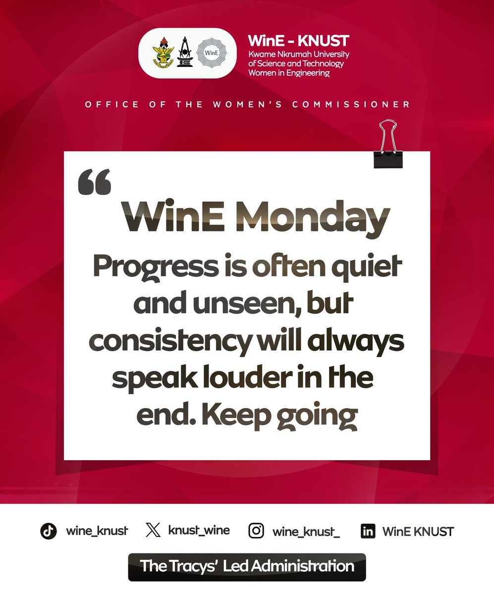 Knust_WinE's tweet photo. 𝐐𝐔𝐈𝐄𝐓 𝐆𝐑𝐎𝐖𝐓𝐇 = 𝐋𝐎𝐔𝐃 𝐑𝐄𝐒𝐔𝐋𝐓𝐒!🔥
It may seem gradual or too slow but remember, consistency never flops. 

Stay locked in and Happy WinE Monday, fine WinE!🥹❤️ https://t.co/byBKUcKgtP